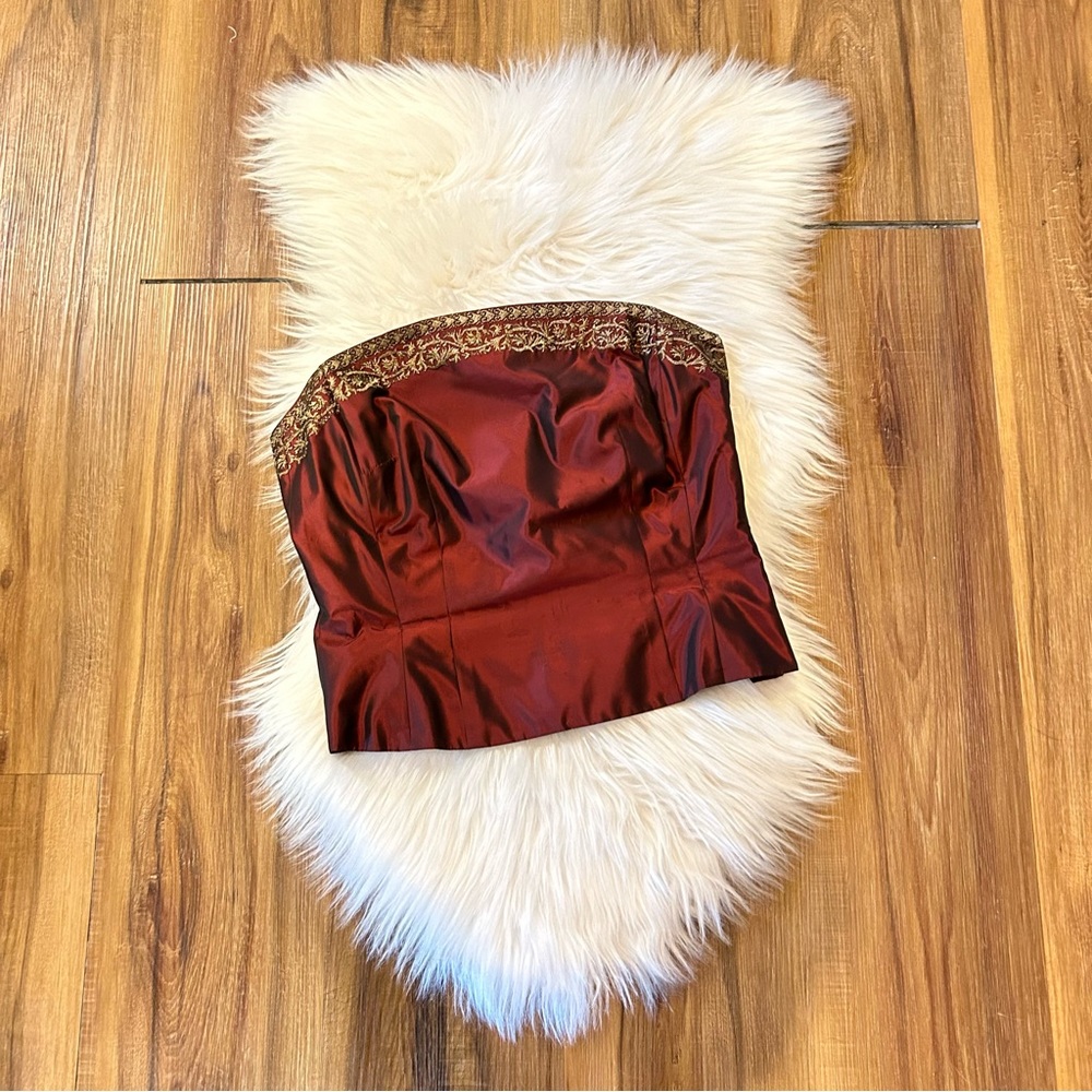 Ann Taylor Y2K Maroon Tube Top Cropped Size 4
